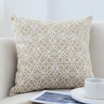 3-SOGA 2X 50cmThrow Pillow White and Beige Geometric Pattern Accent for Home Decor