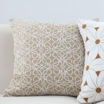 6-SOGA 2X 50cmThrow Pillow White and Beige Geometric Pattern Accent for Home Decor