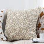 7-SOGA 2X 50cmThrow Pillow White and Beige Geometric Pattern Accent for Home Decor
