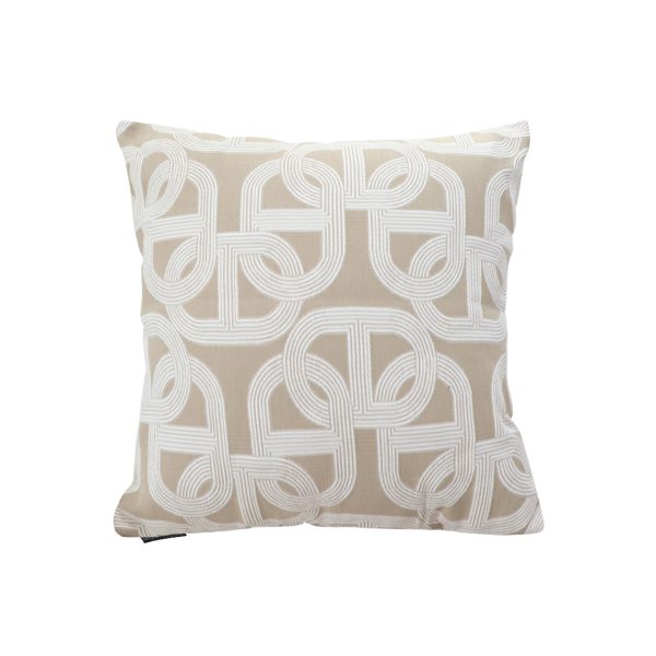 1-SOGA 50cm Throw Pillow Beige Interlocking Geometric Pattern Modern Accent for Home Décor
