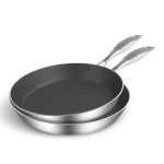 1-SOGA Stainless Steel Fry Pan 20cm 28cm Frying Pan Induction Non Stick Interior