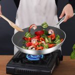 6-SOGA Stainless Steel Fry Pan 24cm Frying Pan Induction FryPan Non Stick Interior