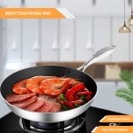 5-SOGA Stainless Steel Fry Pan 26cm Frying Pan Induction FryPan Non Stick Interior