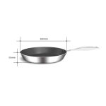 8-SOGA Stainless Steel Fry Pan 26cm Frying Pan Induction FryPan Non Stick Interior