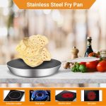 2-SOGA Stainless Steel Fry Pan 34cm Frying Pan Induction FryPan Non Stick Interior