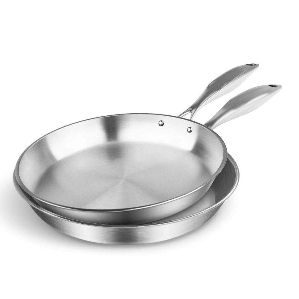1-SOGA Stainless Steel Fry Pan 20cm 24cm Frying Pan Top Grade Induction Cooking