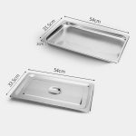 2-SOGA 2X Gastronorm GN Pan Full Size 1/1 GN Pan 2cm Deep Stainless Steel Tray With Lid