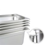 4-SOGA 2X Gastronorm GN Pan Full Size 1/1 GN Pan 2cm Deep Stainless Steel Tray With Lid