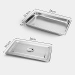2-SOGA 2X Gastronorm GN Pan Full Size 1/1 GN Pan 4cm Deep Stainless Steel Tray With Lid