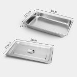 2-SOGA 6X Gastronorm GN Pan Full Size 1/1 GN Pan 6.5cm Deep Stainless Steel Tray With Lid