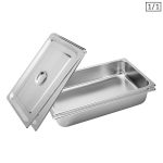 1-SOGA 2X Gastronorm GN Pan Full Size 1/1 GN Pan 10cm Deep Stainless Steel Tray With Lid