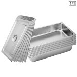 1-SOGA 6X Gastronorm GN Pan Full Size 1/1 GN Pan 10cm Deep Stainless Steel Tray With Lid