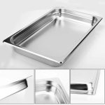 3-SOGA 6X Gastronorm GN Pan Full Size 1/1 GN Pan 10cm Deep Stainless Steel Tray With Lid