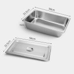 2-SOGA 2X Gastronorm GN Pan Full Size 1/1 GN Pan 15cm Deep Stainless Steel Tray With Lid