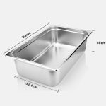 2-SOGA 4X Gastronorm GN Pan Full Size 1/1 GN Pan 15cm Deep Stainless Steel Tray With Lid