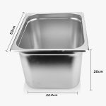 2-SOGA Gastronorm GN Pan Full Size 1/1 GN Pan 20cm Deep Stainless Steel Tray With Lid