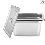 1-SOGA Gastronorm GN Pan Full Size 1/1 GN Pan 20cm Deep Stainless Steel Tray With Lid