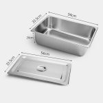 2-SOGA 2X Gastronorm GN Pan Full Size 1/1 GN Pan 20cm Deep Stainless Steel Tray With Lid