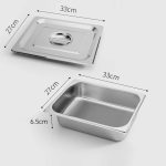 2-SOGA 6X Gastronorm GN Pan Full Size 1/2 GN Pan 6.5cm Deep Stainless Steel Tray With Lid