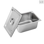 1-SOGA Gastronorm GN Pan Full Size 1/2 GN Pan 15cm Deep Stainless Steel With Lid
