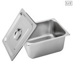 1-SOGA Gastronorm GN Pan Full Size 1/2 GN Pan 20cm Deep Stainless Steel Tray With Lid