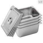 1-SOGA 4X Gastronorm GN Pan Full Size 1/2 GN Pan 20cm Deep Stainless Steel Tray With Lid