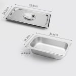 2-SOGA 4X Gastronorm GN Pan Full Size 1/3 GN Pan 6.5 cm Deep Stainless Steel Tray With Lid