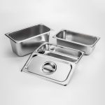 7-SOGA 6X Gastronorm GN Pan Full Size 1/3 GN Pan 6.5 cm Deep Stainless Steel Tray With Lid