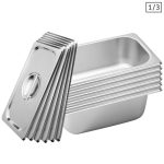 1-SOGA 6X Gastronorm GN Pan Full Size 1/3 GN Pan 10cm Deep Stainless Steel Tray With Lid