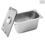 1-SOGA Gastronorm GN Pan Full Size 1/3 GN Pan 15cm Deep Stainless Steel Tray With Lid