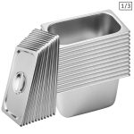 1-SOGA 12X Gastronorm GN Pan Full Size 1/3 GN Pan 15cm Deep Stainless Steel Tray With Lid