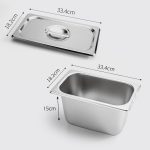 2-SOGA 2X Gastronorm GN Pan Full Size 1/3 GN Pan 15cm Deep Stainless Steel Tray With Lid