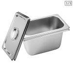 1-SOGA 2X Gastronorm GN Pan Full Size 1/3 GN Pan 15cm Deep Stainless Steel Tray With Lid