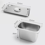 2-SOGA 2X Gastronorm GN Pan Full Size 1/3 GN Pan 20cm Deep Stainless Steel Tray With Lid