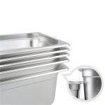 4-SOGA 4X Gastronorm GN Pan Full Size 1/3 GN Pan 20cm Deep Stainless Steel Tray With Lid