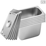 1-SOGA 6X Gastronorm GN Pan Full Size 1/3 GN Pan 20cm Deep Stainless Steel Tray With Lid