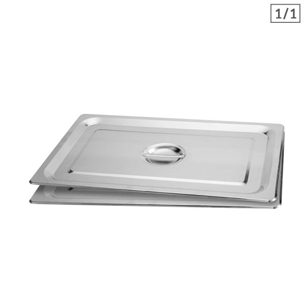 1-SOGA 2X Gastronorm GN Pan Lid Full Size 1/1 Stainless Steel Tray Top Cover