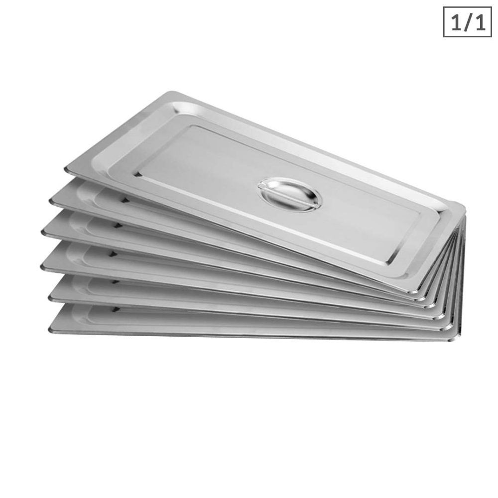 1-SOGA 6X Gastronorm GN Pan Lid Full Size 1/1 Stainless Steel Tray Top Cover