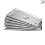 1-SOGA 6X Gastronorm GN Pan Lid Full Size 1/1 Stainless Steel Tray Top Cover