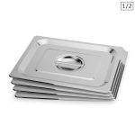 1-SOGA 4X Gastronorm GN Pan Lid Full Size 1/2 Stainless Steel Tray Top Cover