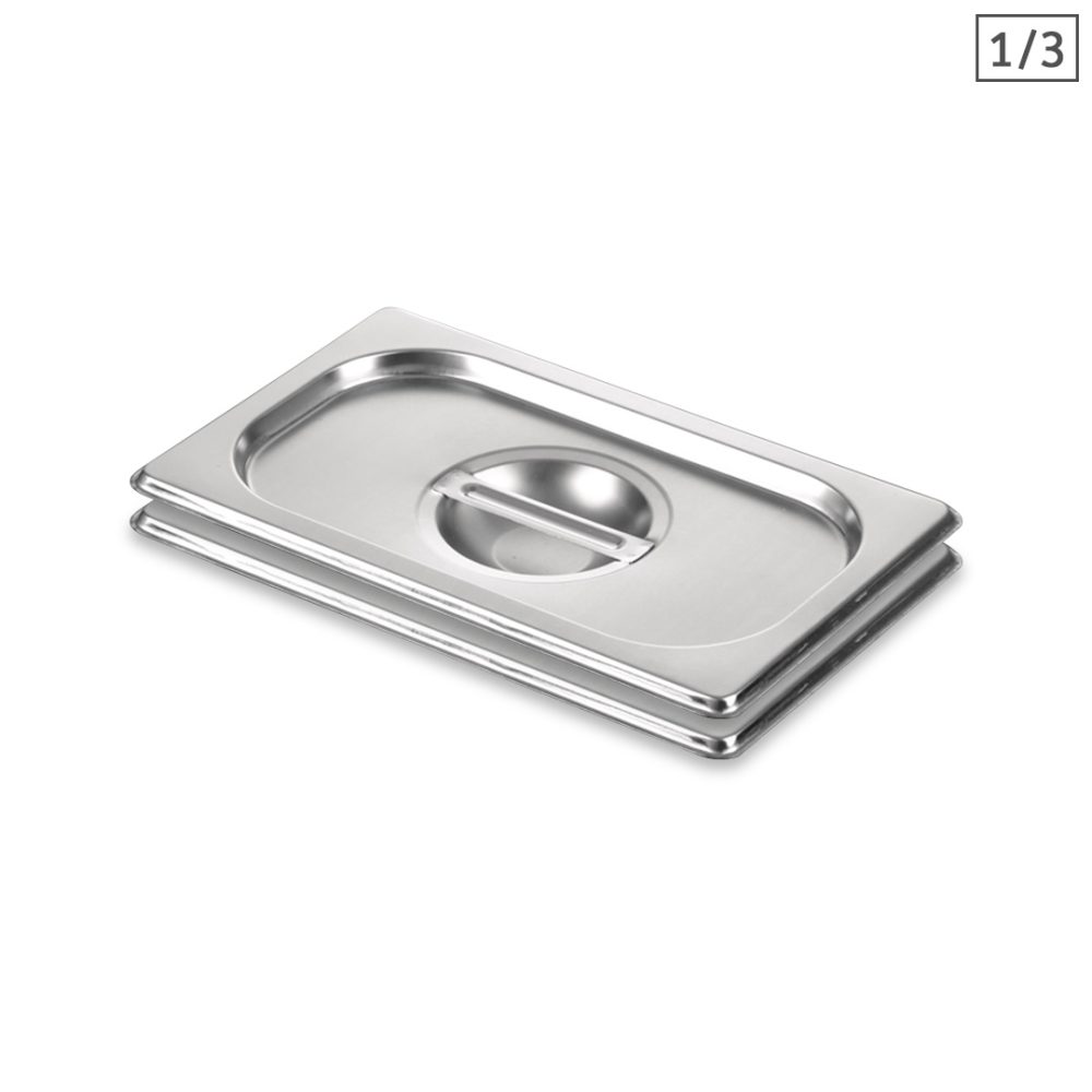 1-SOGA 2X Gastronorm GN Pan Lid Full Size 1/3 Stainless Steel Tray Top Cover
