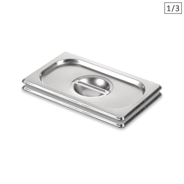 1-SOGA 2X Gastronorm GN Pan Lid Full Size 1/3 Stainless Steel Tray Top Cover