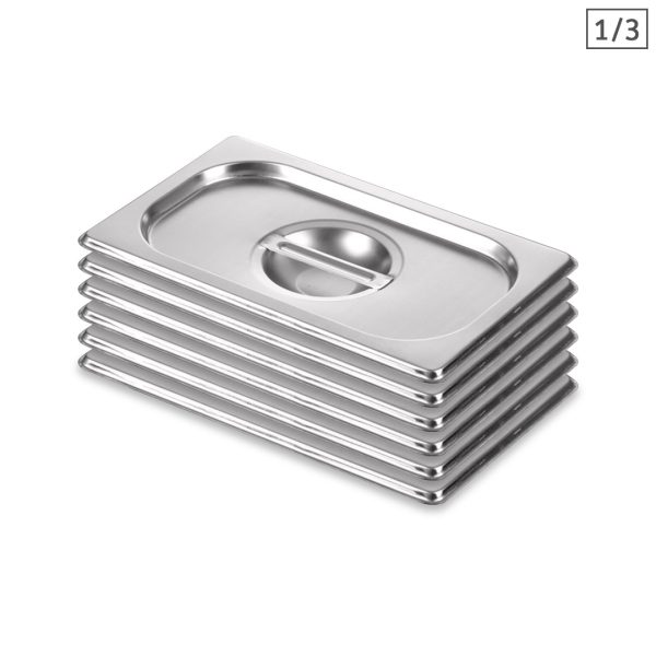 1-SOGA 6X Gastronorm GN Pan Lid Full Size 1/3 Stainless Steel Tray Top Cover