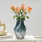 2-SOGA 27cm Glass Vase Blue with Beautiful glass Bubble Texture Art Vases