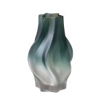 1-SOGA 27cm Glass Vase Blue with Beautiful glass Bubble Texture Art Vases