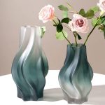 5-SOGA 27cm Glass Vase Blue with Beautiful glass Bubble Texture Art Vases