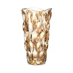 1-SOGA 29.8cm Golden Amber Glass Crystal Vase Elegant Modern Home Décor