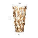5-SOGA 29.8cm Golden Amber Glass Crystal Vase Elegant Modern Home Décor