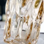 7-SOGA 29.8cm Golden Amber Glass Crystal Vase Elegant Modern Home Décor