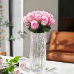 2-SOGA 30.5cm Handcrafted Clear Glass Vase